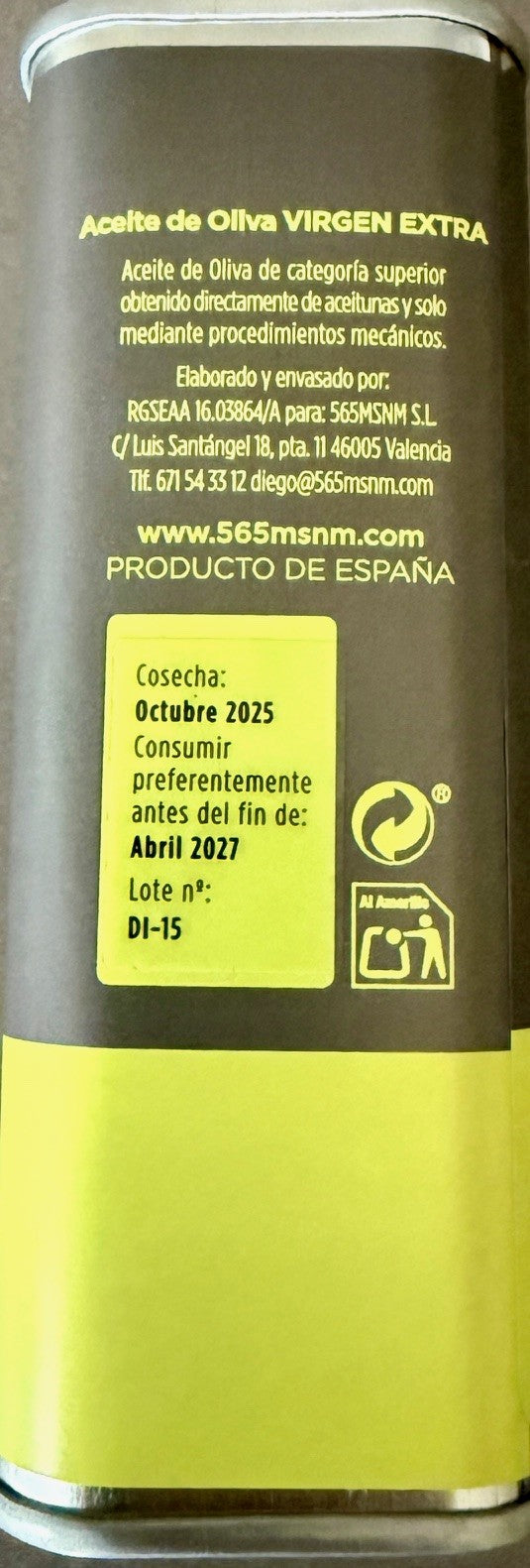 
                  
                    Aceite de Oliva Virgen Extra Ecológico Caja de 12 latas 250 ml
                  
                